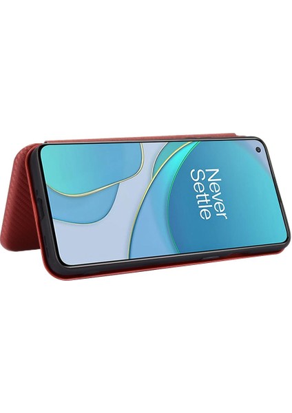 Oneplus 8t Için Kılıf Tam Koruma Deri Folio Flip Case Kart Karbon (Yurt Dışından) modelleri