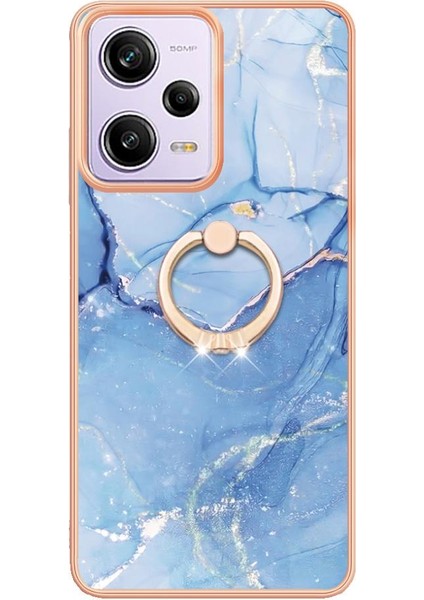 Xiaomi Poco X5 Pro 5g Için Kılıf 360 &deg; Dönebilir Halka Mermer Darbeye Tpu (Yurt Dışından)