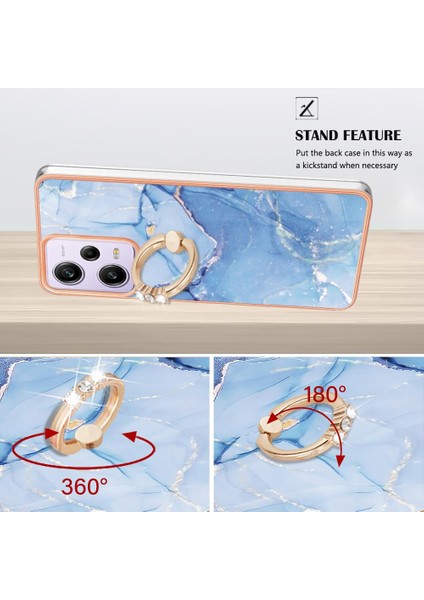 Xiaomi Poco X5 Pro 5g Için Kılıf 360 &deg; Dönebilir Halka Mermer Darbeye Tpu (Yurt Dışından)