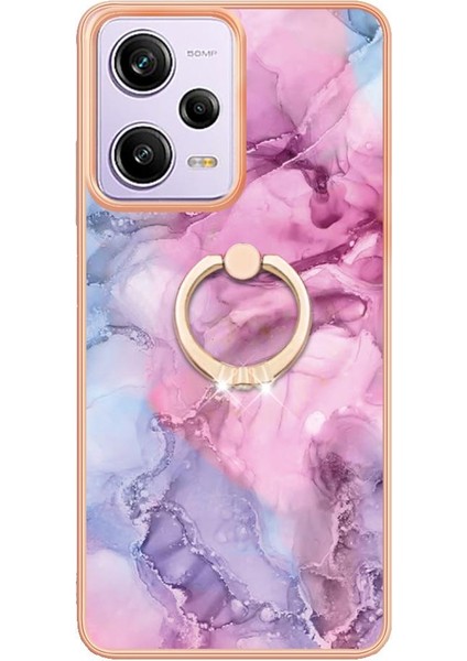 Xiaomi Poco X5 Pro 5g Için Kılıf 360 &deg; Dönebilir Halka Mermer Darbeye Tpu (Yurt Dışından)