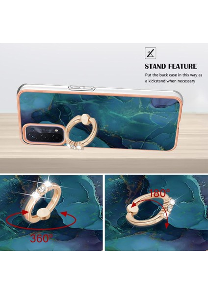 Oppo A93 5G/A93S 5g Tampon Için Kılıf 360 &deg; Dönebilir Yüzük Mermer Darbeye (Yurt Dışından) indirimleri