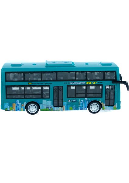 Oyuncak Otobüs Iki Katlı Işıklı Sesli Sürtmeli Yeşil 20 cm modelleri