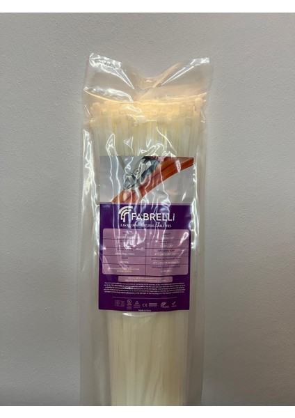 3,6X300 mm Beyaz Naylon(Plastik) Kablo Bağı ( 100 Adet )