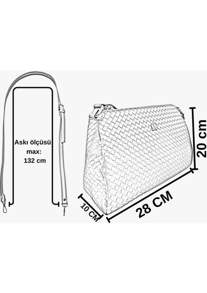 67-7153 Kadın Perla Koyu Gri Çapraz Askılı Çanta