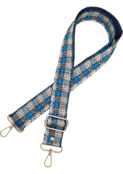 120X4 cm Polyester Kolon Çanta Sapı Gri Turkuaz Renk Gümüş Metalli modelleri