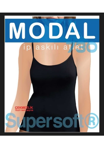 3 Lü Süpersoft Modal Ip Askılı Likralı Atlet