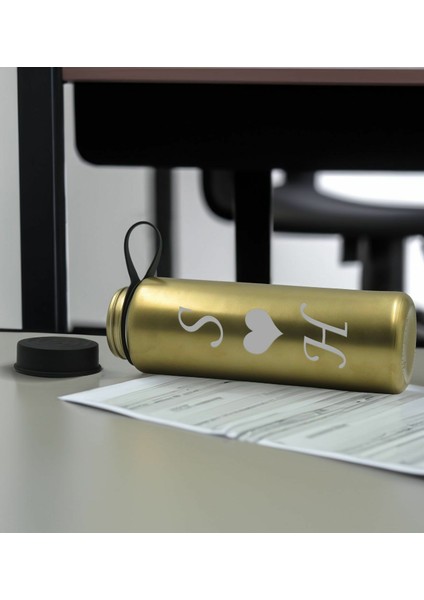 Sevgiliye Özel İsimli Siyah Defter ve Gold Cam Matara Hediye Seti 3 Sevgiliye Hediye Sevgililer Günü Yeni Iş Hediyesi