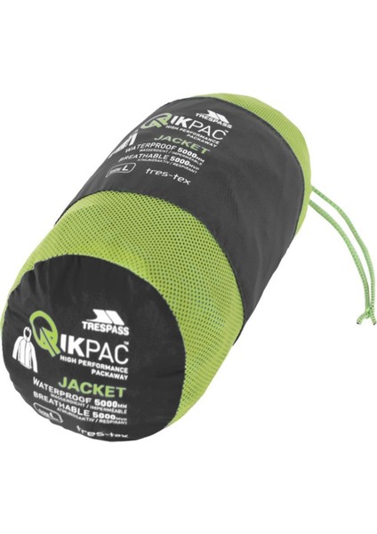 Qıkpac x - Unısex Packaway Jkt TP75 Siyah-Kırmızı Yağmurluk