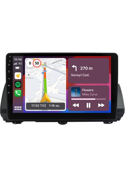 Dacia Sandero (2021-2024) Android 14 Multimedya - 2 GB Ram - 32 GB Hafıza - Carplay CRV4455XP SANDERO