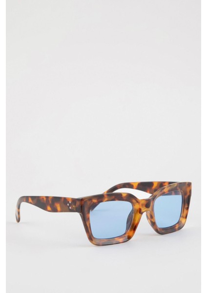 Kadın Leopar Desenli Dikdörtgen Güneş Gözlüğü D2921AXNS modelleri