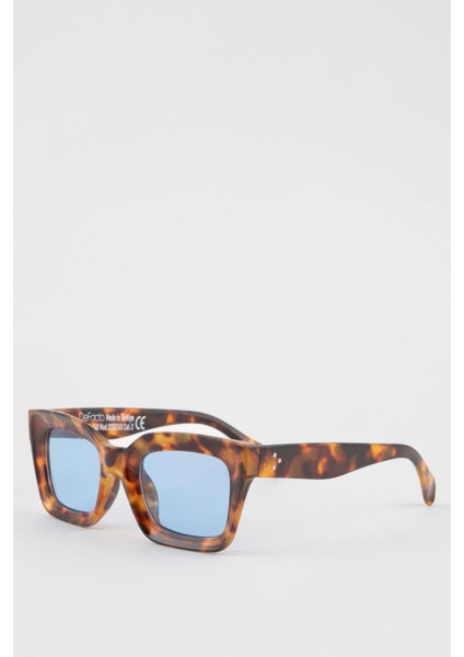 Kadın Leopar Desenli Dikdörtgen Güneş Gözlüğü D2921AXNS fırsatları