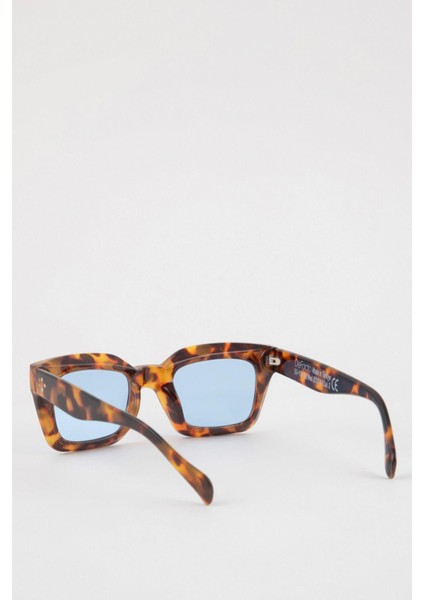 Kadın Leopar Desenli Dikdörtgen Güneş Gözlüğü D2921AXNS