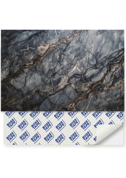 4 Adet Pvc Karo Kendinden Yapışkanlı Banyo Mutfak Fayans Kaplama 41 x 62 cm Siyah Mermer