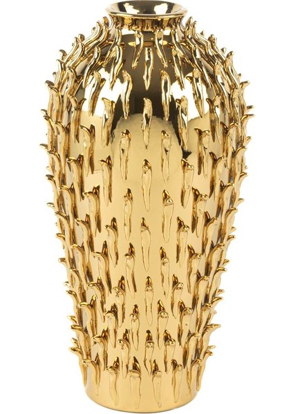 Gold Tırtıklı Vazo 18X18X35CM