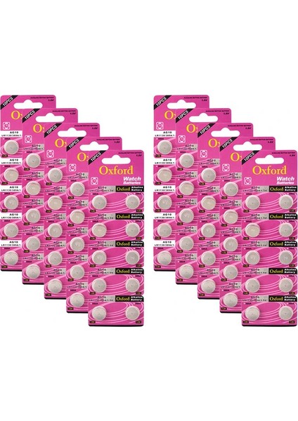 AG10 LR1130 389 SR1130 189 1.5V Alkaline Düğme Pil 50'li 5 Kar