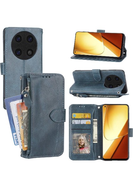 Mellow Mall Huawei Mate 60 Için Flip Case Manyetik Kapatma Kickstand Kayış Pu Deri (Yurt Dışından)