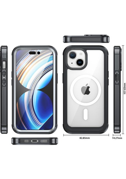 Iphone 15 Askeri Damla ve Çarpışma Geçirmez Cam Için Miracase Manyetik Kılıf (Yurt Dışından)
