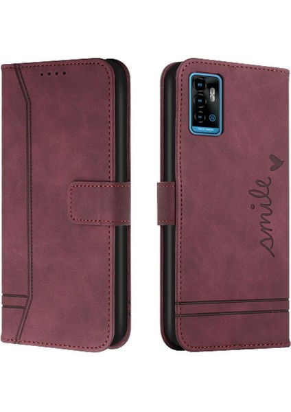 Zte Blade A71 Flip Folio Cüzdan Kart Yuvaları Için Telefon Kılıfı Kapak El Kayışı (Yurt Dışından)