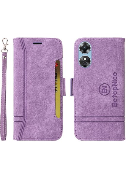 Oppo A17 4g Kart Yuvaları Için Kılıf Tpu Deri Manyetik Cüzdan Kapak Çevirin (Yurt Dışından)