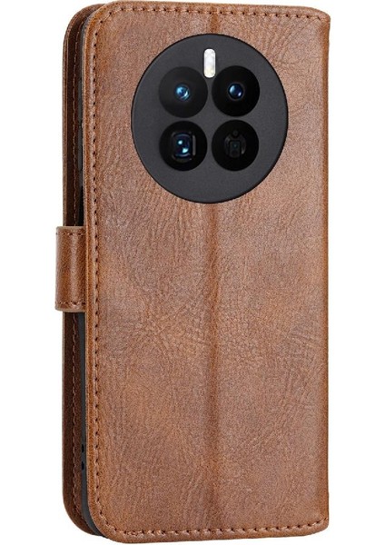 Mellow Mall Huawei Mate 50 Için Flip Case Pu Deri Kayış Kickstand Manyetik Kapatma (Yurt Dışından)