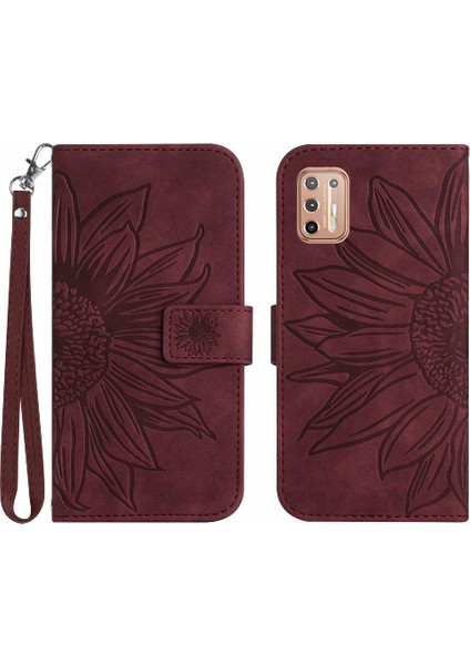 Motorola Moto G9 Artı Flip Cüzdan Telefon Kılıfı Için Kart Yuvaları ile Pu (Yurt Dışından)