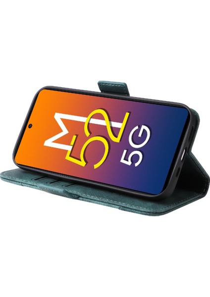 Samsung Galaxy M52 5g Kart Yuvaları Için Kılıf Cüzdan Kapak Çevirin Tpu Deri (Yurt Dışından)
