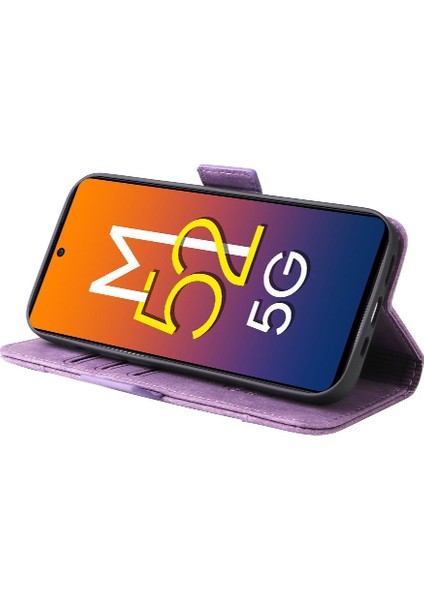 Samsung Galaxy M52 5g Kart Yuvaları Için Kılıf Cüzdan Kapak Çevirin Tpu Deri (Yurt Dışından)