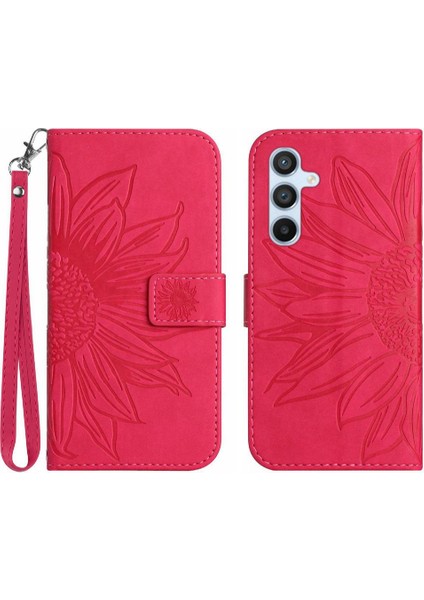 Samsung Galaxy Case 5g Flip Cüzdan Telefon Kılıfı Için Kabartmalı Ayçiçeği (Yurt Dışından)