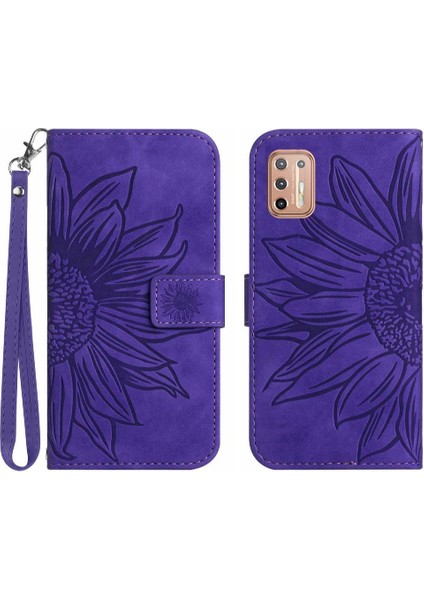 Motorola Moto G9 Artı Flip Cüzdan Telefon Kılıfı Için Kart Yuvaları ile Pu (Yurt Dışından)