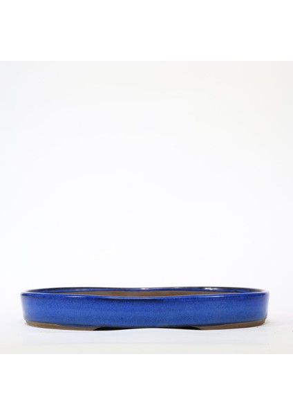 Oval Bonsai Saksısı Japon No.3-Sırlı Lacivert(30 Cm)