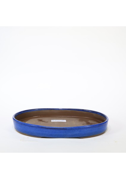 Oval Bonsai Saksısı Japon No.3-Sırlı Lacivert(30 Cm)