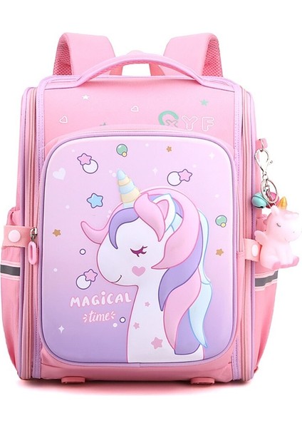 Top One Kızlar Için Okul Sırt Çantaları Çok Fonksiyonlu Sevimli Unicorn Büyük Kapasiteli Schoolbag (300 * 180 * 370MM) (Yurt Dışından)