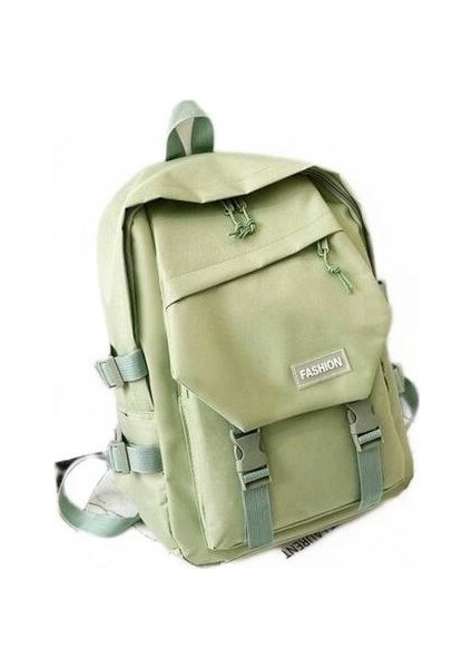 Htun Sıradan Naylon Kumaş Düz Renkli Sırt Kolej Tarzı Ortaokul Öğrenci Kampüs Sırt Çantası (Yurt Dışından)