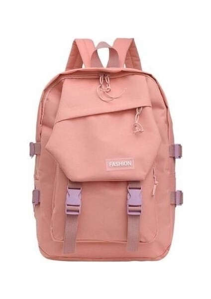 Htun Sıradan Naylon Kumaş Düz Renkli Sırt Kolej Tarzı Ortaokul Öğrenci Kampüs Sırt Çantası (Yurt Dışından)