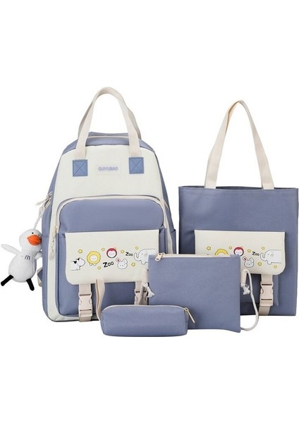 Fıy Sırt Çantası Tüm Maç Öğrenci Okul Çantası Aşınmaya Dayanıklı Sırt Çantası Seti Açık Seyahat Çantası 4 Adet (Yurt Dışından)