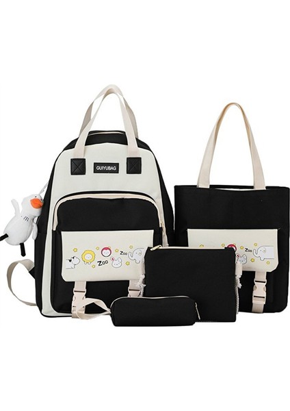 Fıy Sırt Çantası Tüm Maç Öğrenci Okul Çantası Aşınmaya Dayanıklı Sırt Çantası Seti Açık Seyahat Çantası 4 Adet (Yurt Dışından)