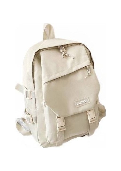 Htun Sıradan Naylon Kumaş Düz Renkli Sırt Kolej Tarzı Ortaokul Öğrenci Kampüs Sırt Çantası (Yurt Dışından)