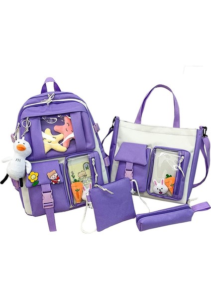 Deweiqi 4 Parça Büyük Kapasiteli Sırt Çantası - Siyah (Yurt Dışından)