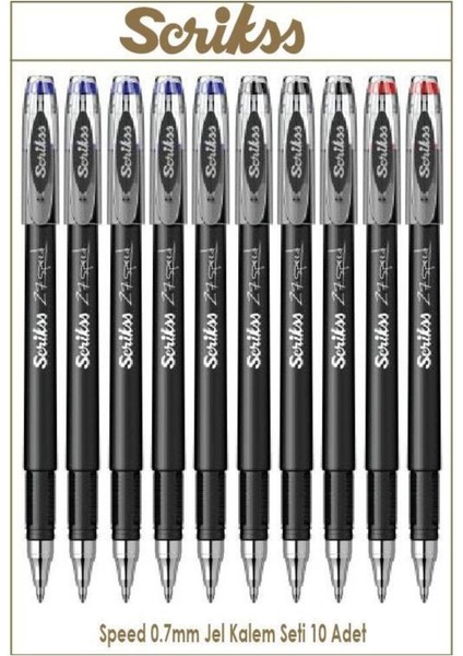 Speed Gel Tükenmez Kalem 0.7 mm 5 Mavi 3 Siyah 2 Kırmızı