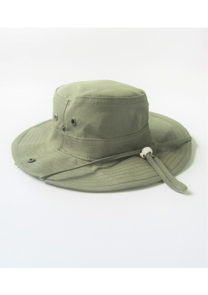 Salarticaret Yazlık Katlanabilir Koyu Yeşil Safari Şapkası Koyu Yeşil-60 cm