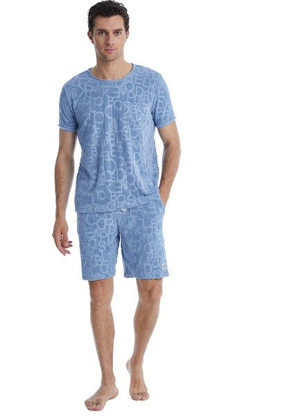Erkek T-Shirt 10621 - Mavi modelleri