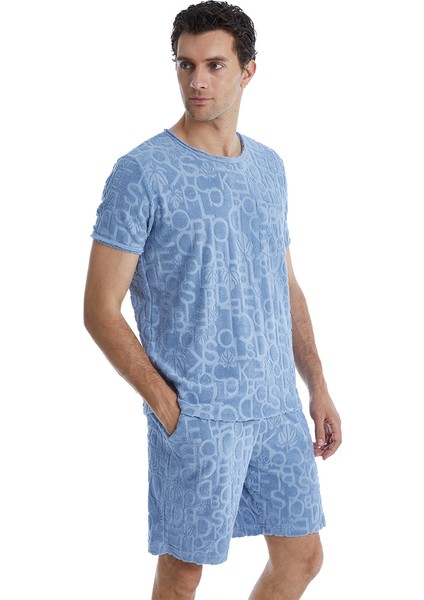 Erkek T-Shirt 10621 - Mavi indirimleri