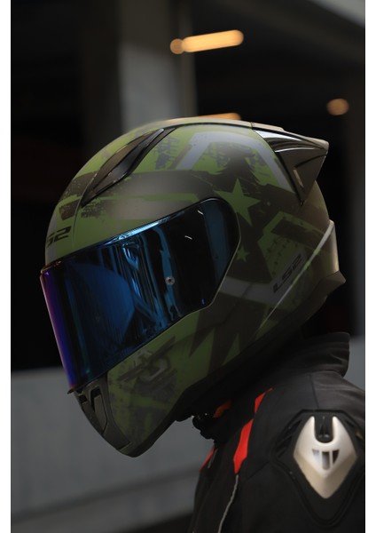 Rapıd 2 Thunder Bırds Mat Yeşil-Siyah-Gri Kask