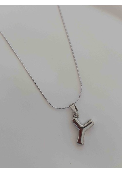 Rodyum Kaplama Balon Harf Kolye