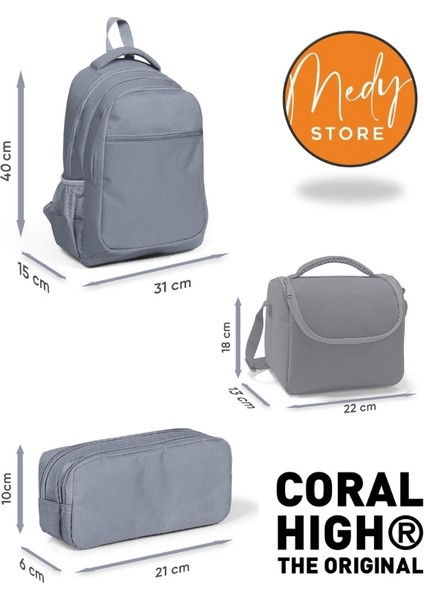 Mor Su Yeşili Unicorn Desenli 3’lü Okul Çanta fiyatları