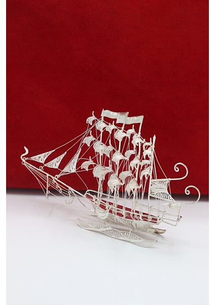 Geniş Yelkenli Model 925 Ayar Gümüş Telkari Biblo Aksesuar 201023079