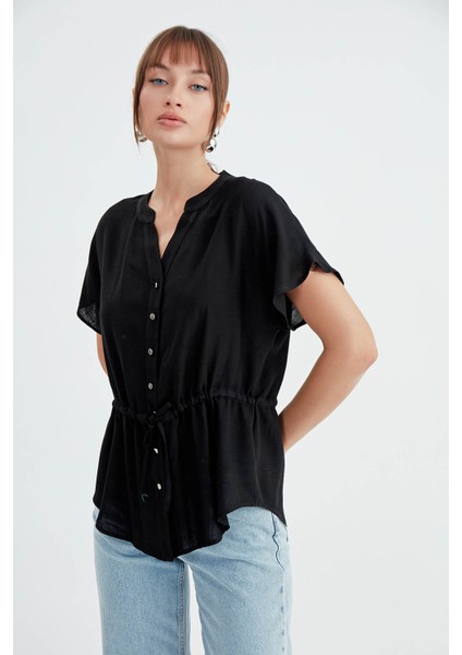 Önü Büzgülü Viskon Keten Bluz fiyatları