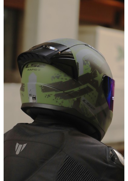 Rapıd 2 Thunder Bırds Mat Yeşil-Siyah-Gri Kask