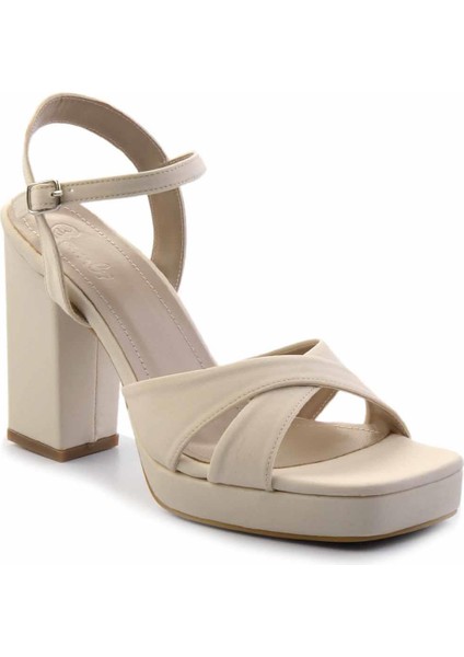 Mat Bej Saten Kadın Klasik Topuklu Ayakkabı K01215081038 fiyatları
