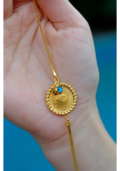 Altın Çeyrekli Ezme Bileklik modelleri